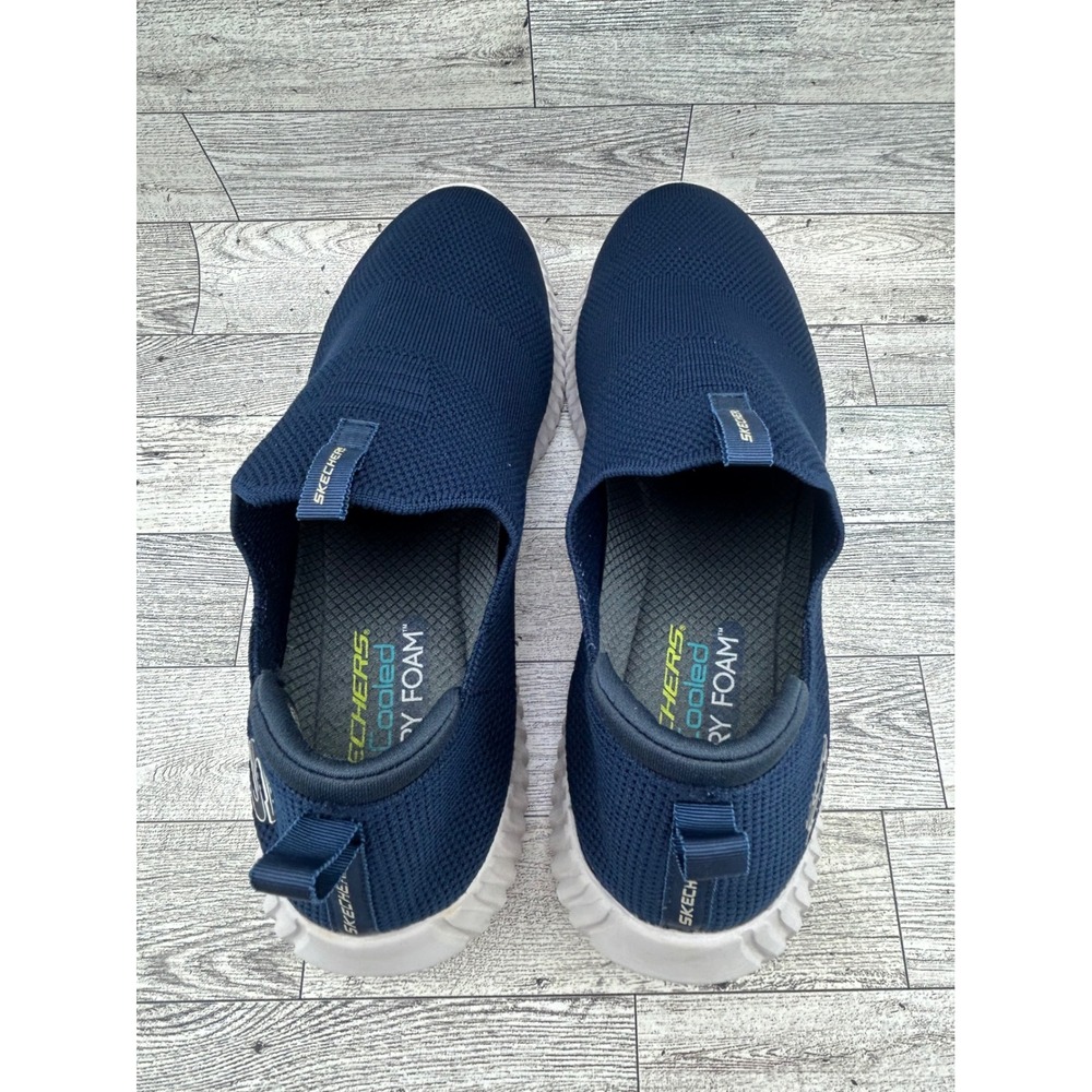 Skechers Elite Flex Hartnell Men Sz 10 Navy Blue Slip On Shoes 52649 Walking - Picture 7 of 13